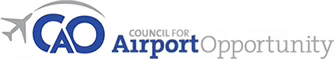 Council for Airport Opportunity logo - a gray and blue graphic with the text "CAO" and "Council for Airport Opportunity"