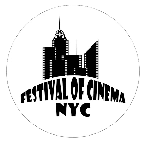 Festival of Cinema NYC logo featuring silhouetted skyscrapers against a white background.