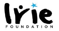 Irie Foundation logo: Black text "Irie" with a large blue star icon.