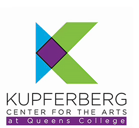 Kupferberg Center for the Arts logo featuring intersecting blue, green, and purple geometric shapes with text.