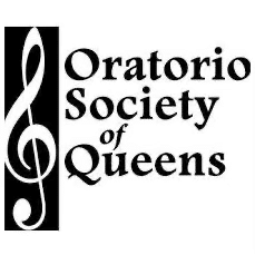 Oratorio Society of Queens logo - treble clef symbol and text "Oratorio Society of Queens"