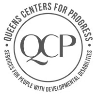 Queens Centers for Progress logo: circular shape with "QCP" text and the text "Queens Centers for Progress" underneath.