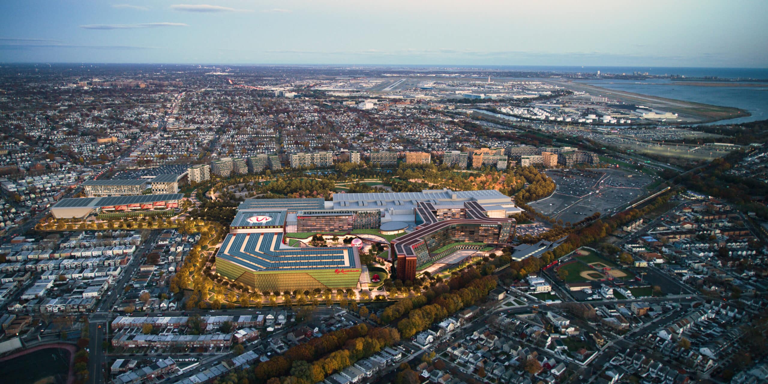 Aerial photo of Queens Resorts World
