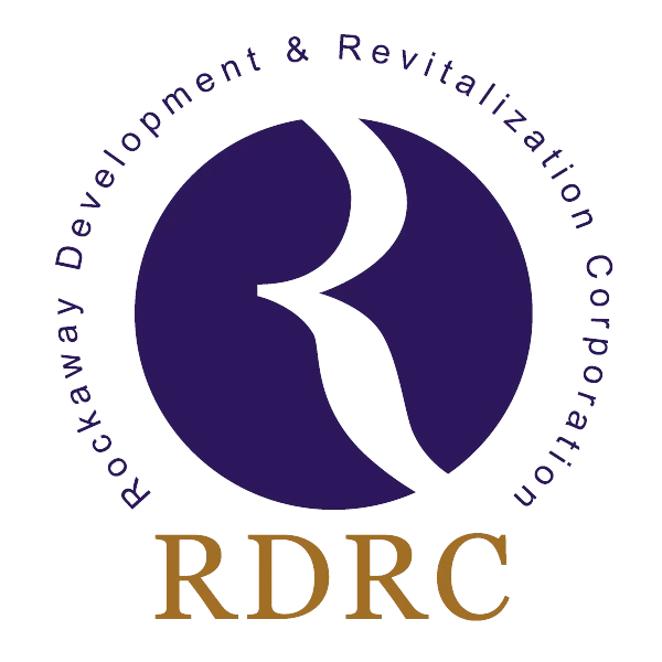 Rockaway Development and Revitalization Corporation logo featuring the letter 'R' in purple against a circular background.