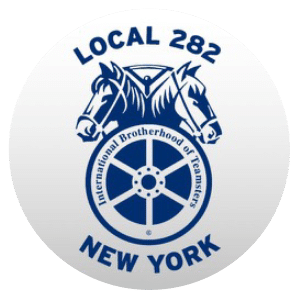 The logo of Local 282, representing the International Brotherhood of Teamsters labor union in New York.